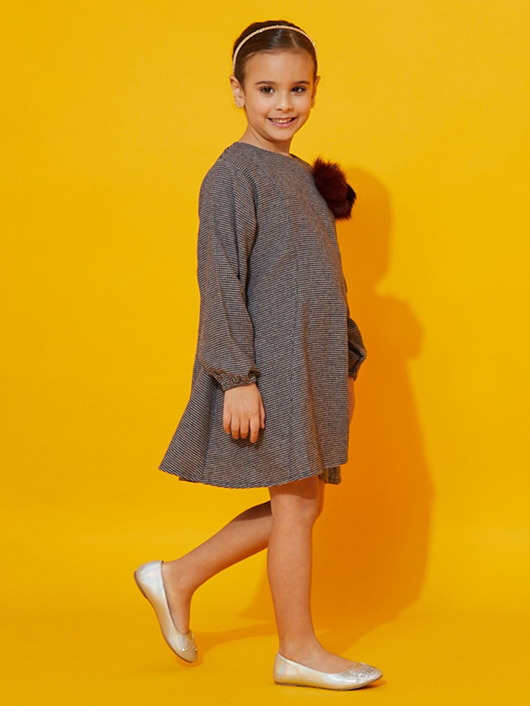 Cherry Crumble Black & -Grey A-Line French Dress