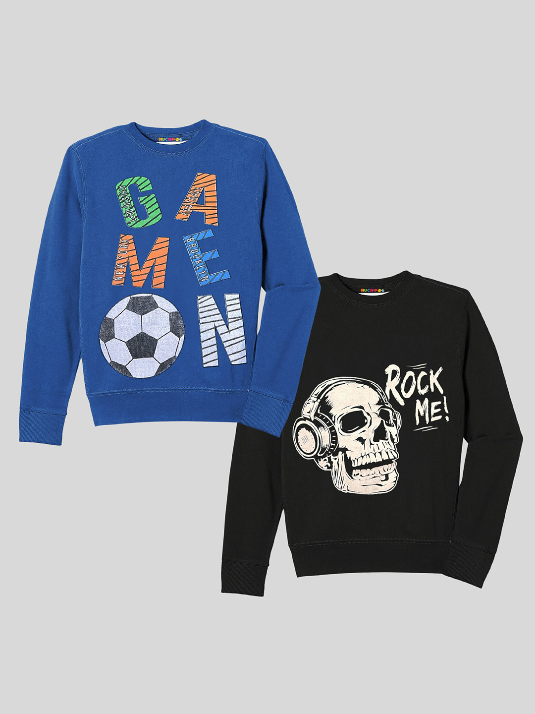 KUCHIPOO Kids Pack of 2 Printed Sweatshirt