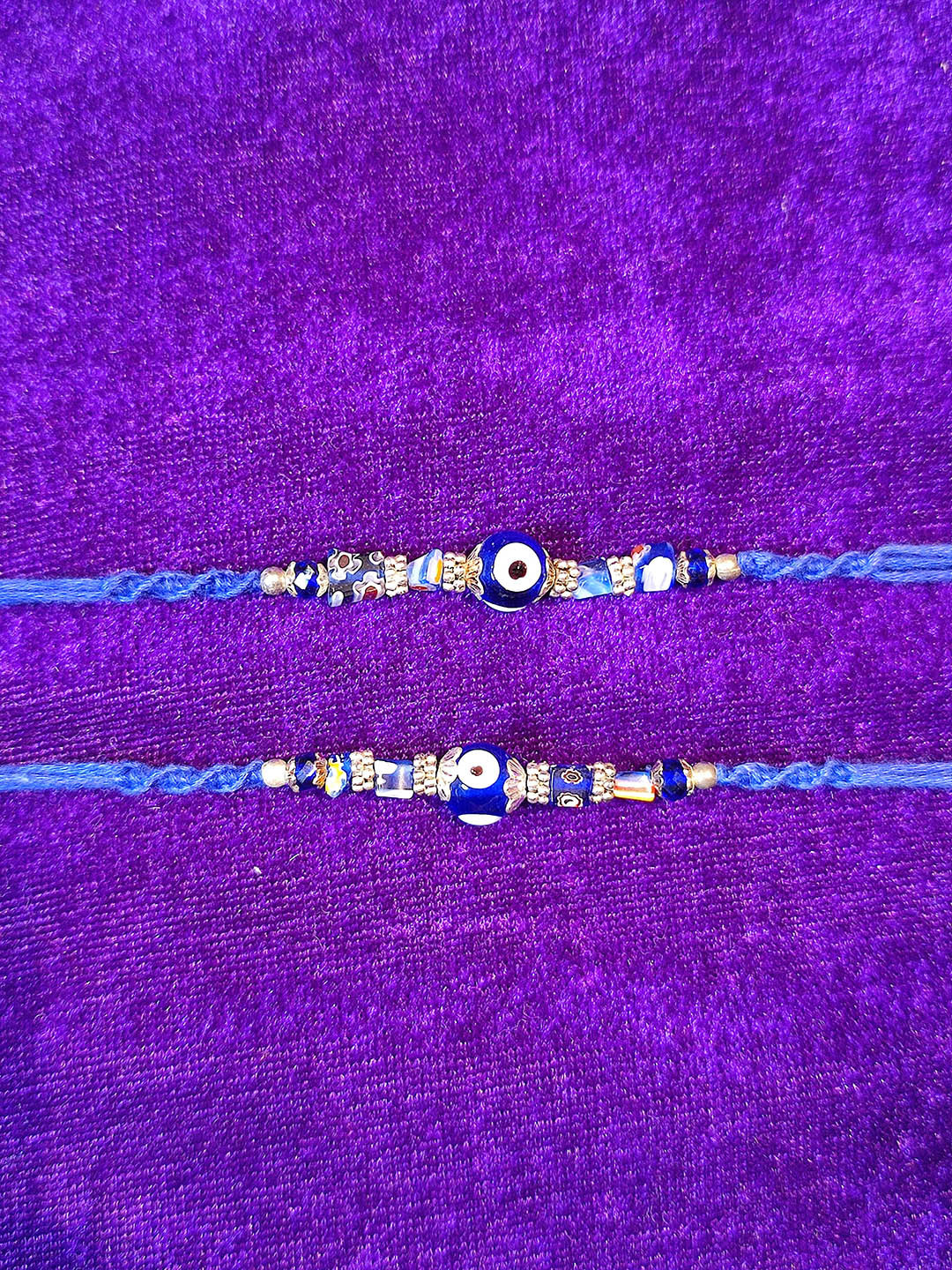 CRAYTON Men Set Of 2 Blue Evil Eye Thread Rakhi
