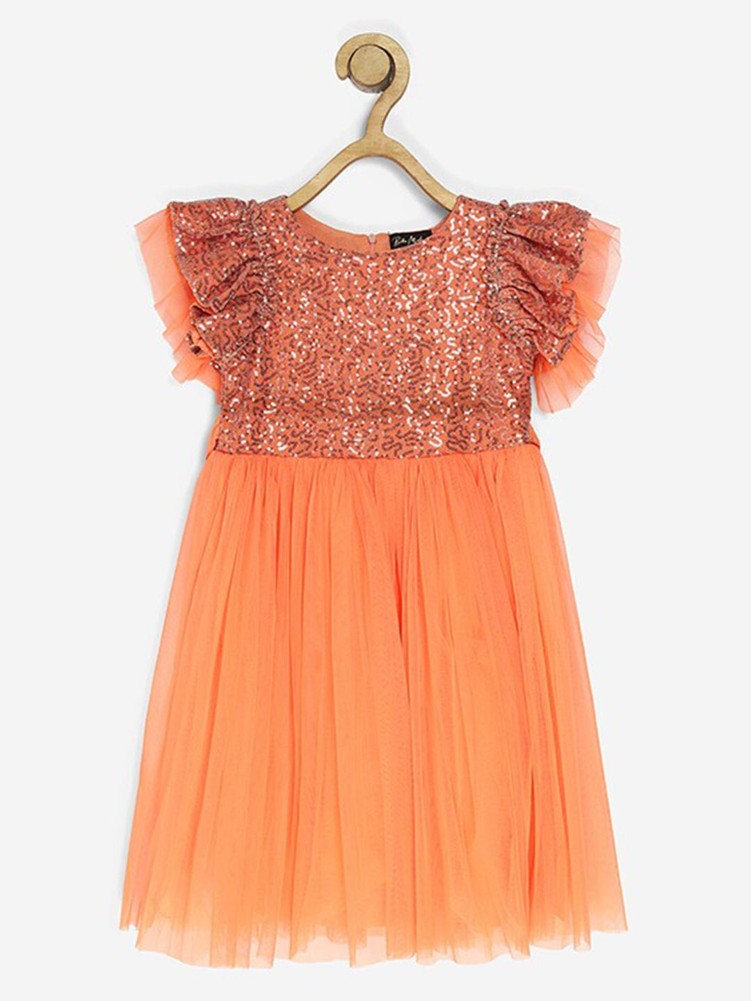 Bella Moda Orange Satin Dress
