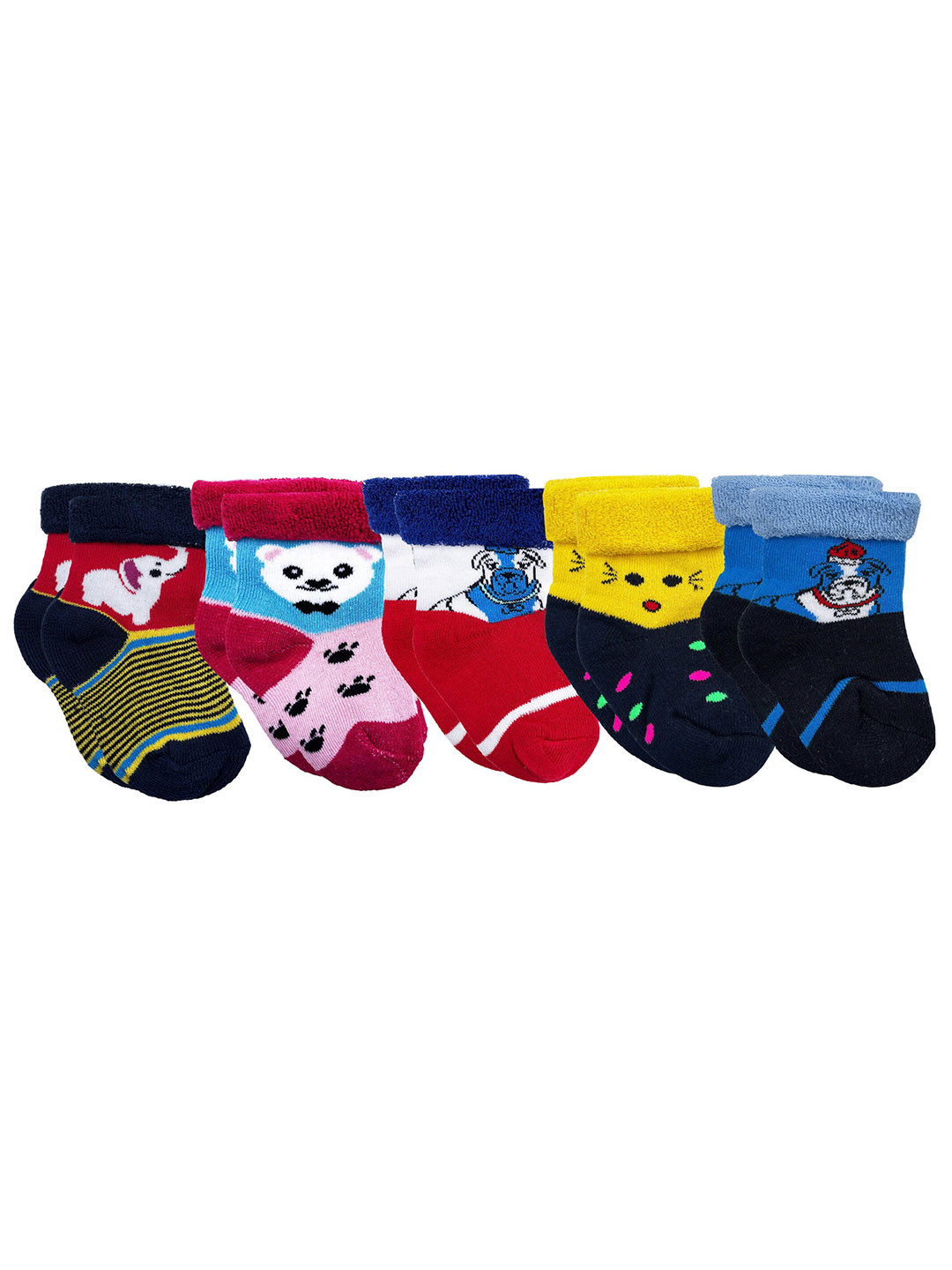 RC. ROYAL CLASS Infant Kids Pack Of 5 Assorted Cotton Ankle-Length Socks