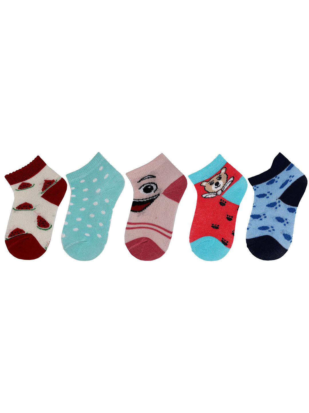 RC. ROYAL CLASS Infant Kids Pack Of 5 Pure Cotton Ankle-Length Socks