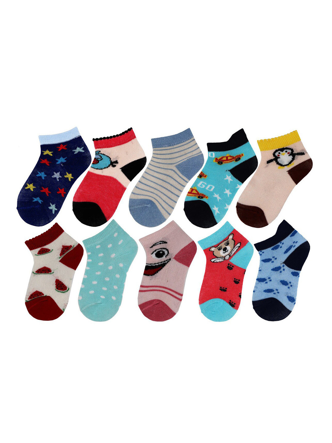 RC. ROYAL CLASS Infant Kids Pack Of 10 Assorted Cotton Ankle-Length Socks