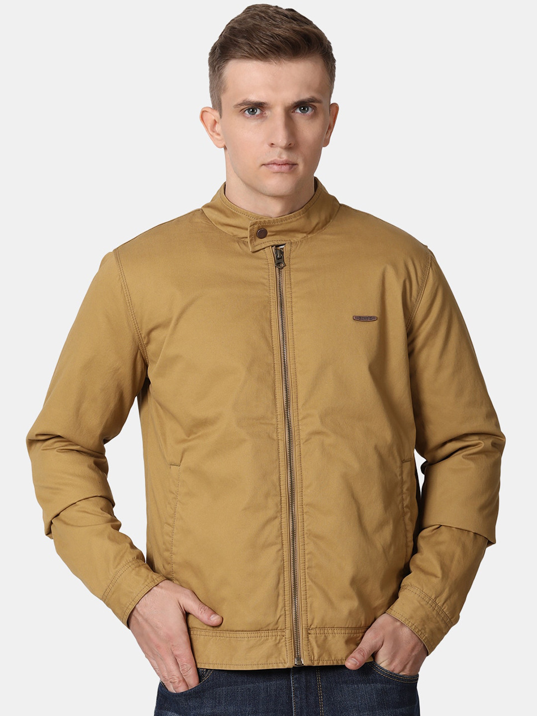 t-base Men's Full Sleeve Cotton Solid Jacket