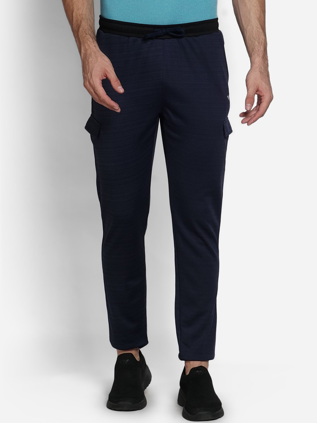 Wildcraft Men Navy Blue Solid Pure Cotton Track Pants