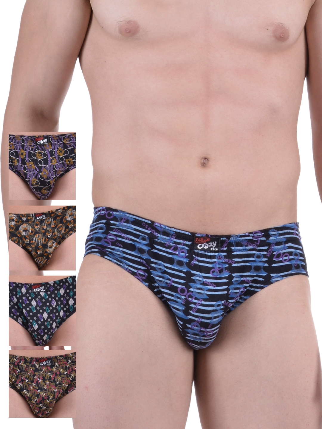 Buy Dollar Bigboss Men Printed Pack Of 5 Soft Combed Cotton Brief - Briefs  for Men 1914719