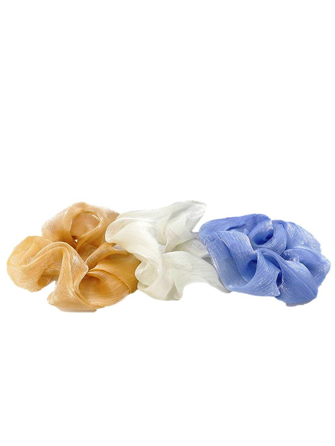 DIAN Assorted Pack of 3 Organza Solid Hair Scrunchies