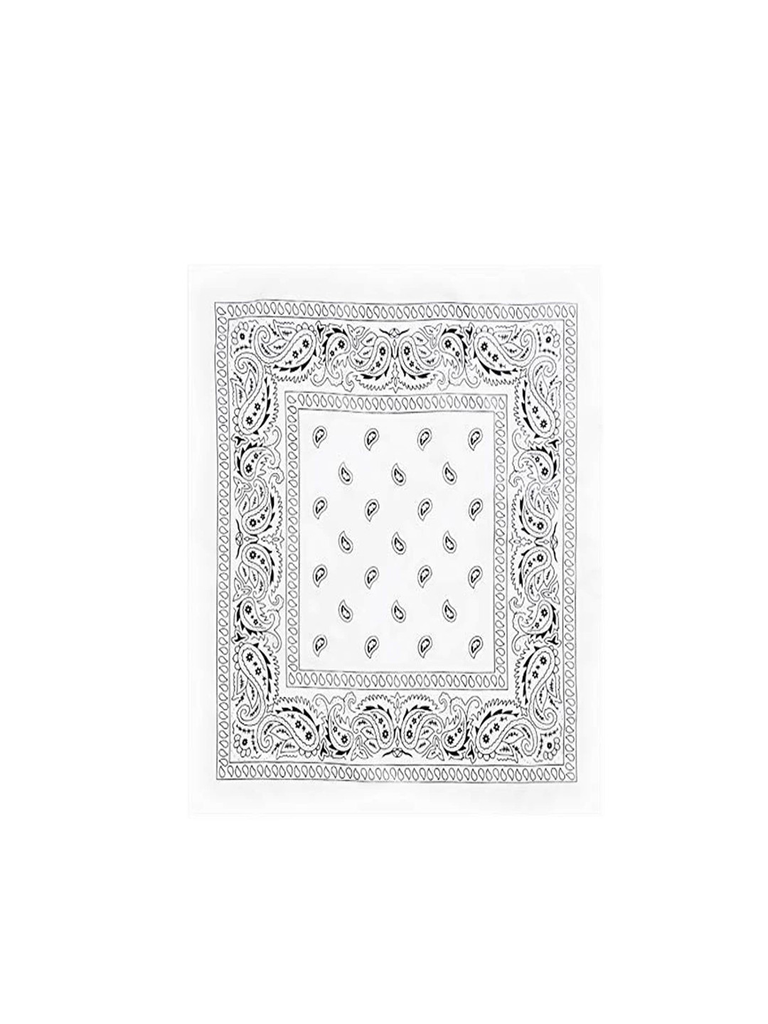 Aadikart Pack of 4 White & Blue Paisley Cotton Bandanas