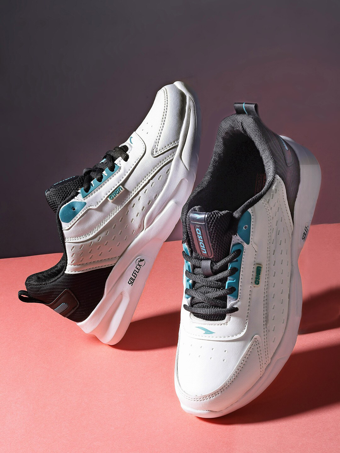 ASIAN Men White Mesh Running Non-Marking Shoes