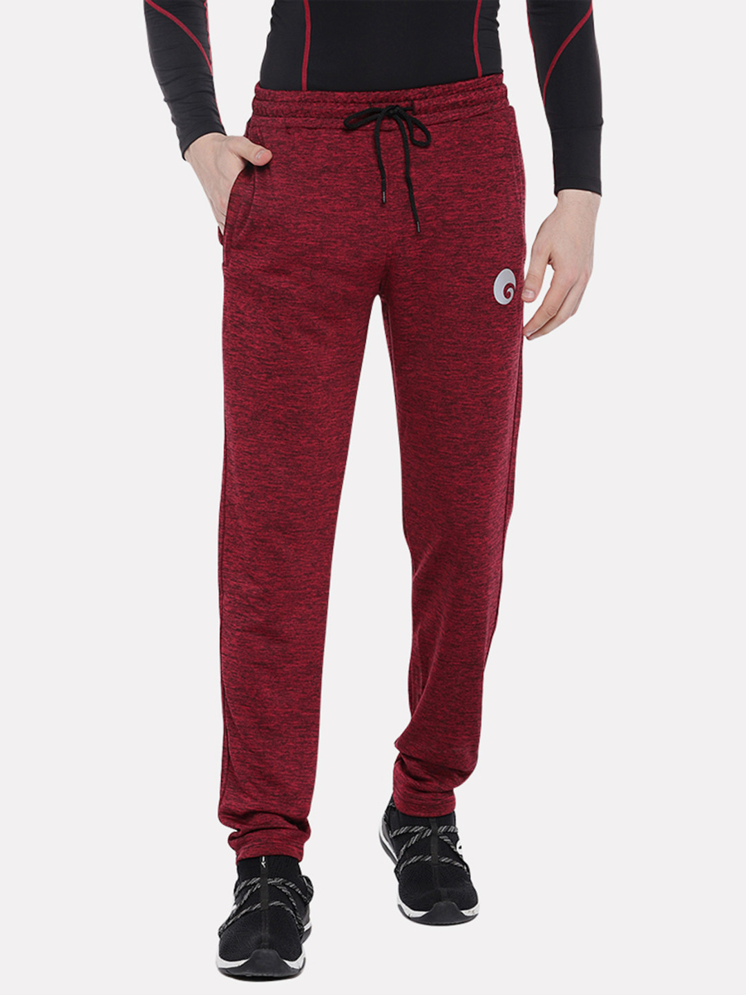 Omtex Men Red Relaxed Joggers Trousers