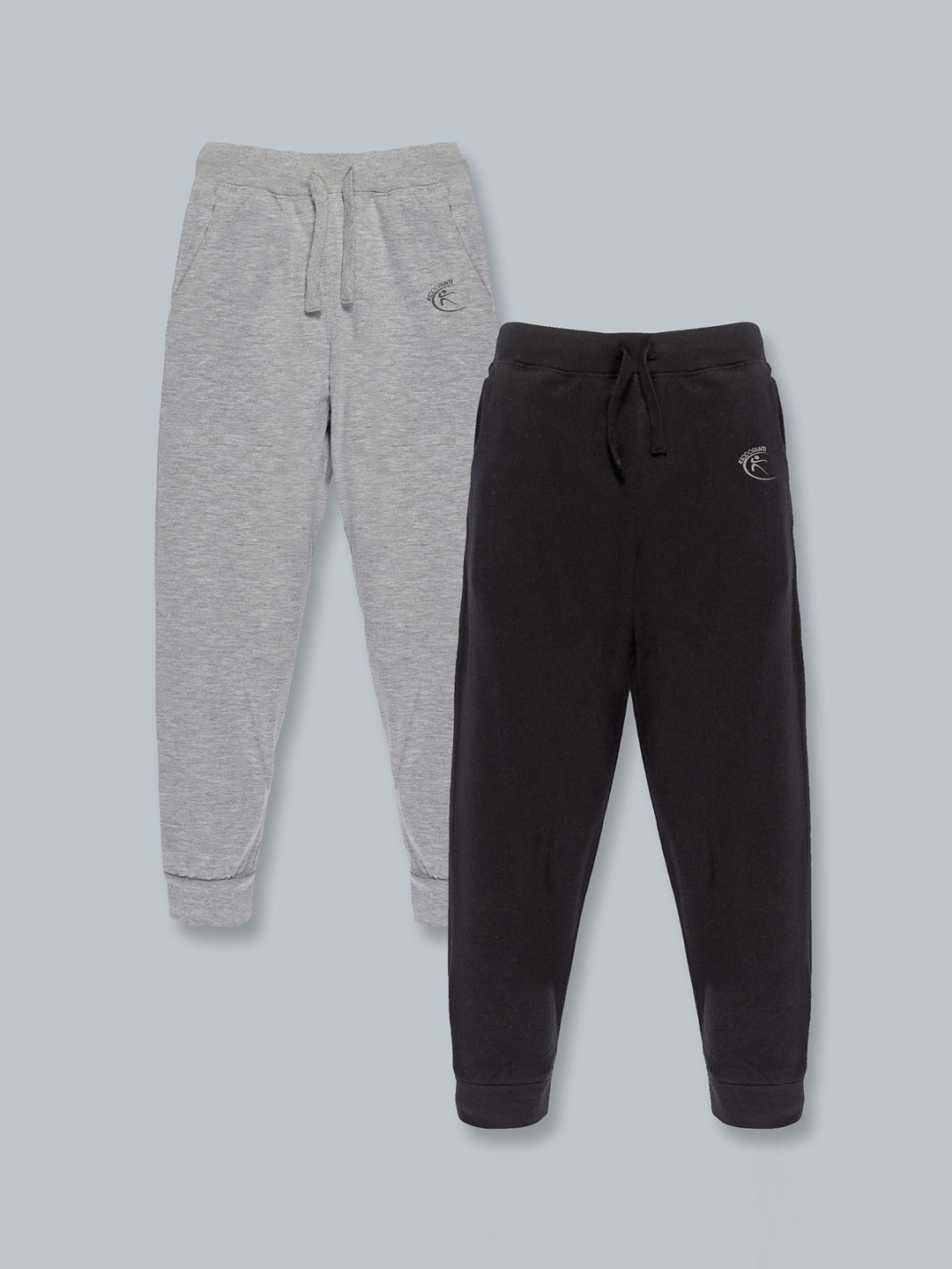 KiddoPanti Kids Pack Of 2 Solid Cotton Jogger