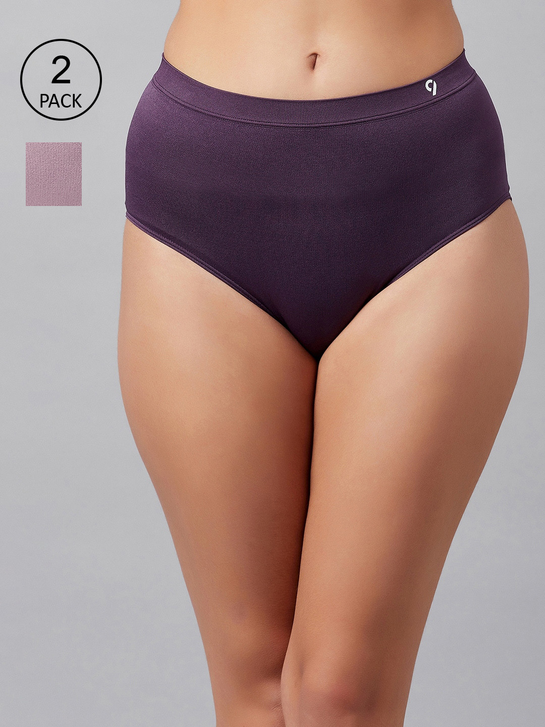 C9 AIRWEAR Women Pack Of 2 Purple & Pink Seamless Hipster Briefs