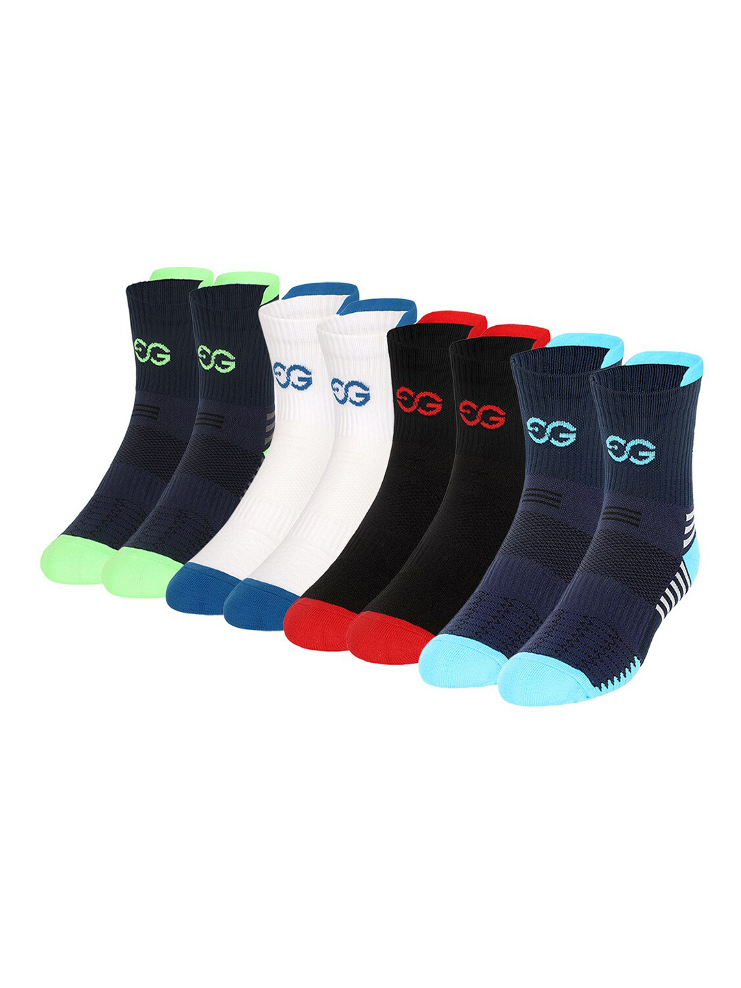 SuperGear Men Pack Of 4 Patterned Ankle Length Cotton Sports Socks