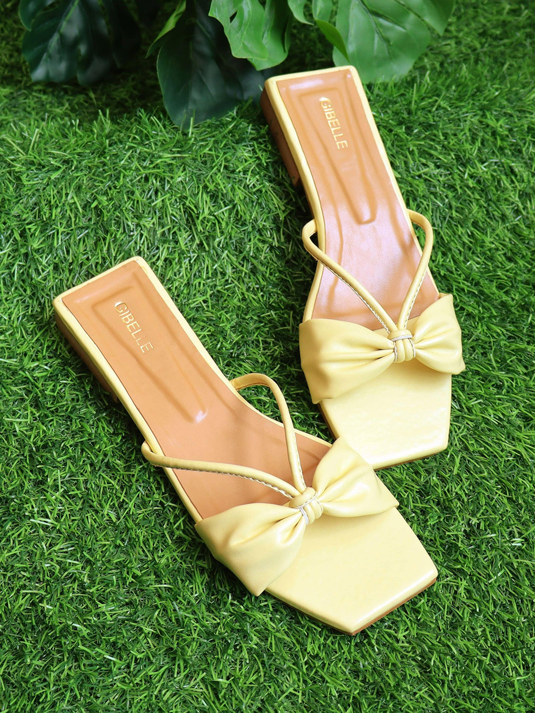 Gibelle Women Yellow Printed Bows Flats