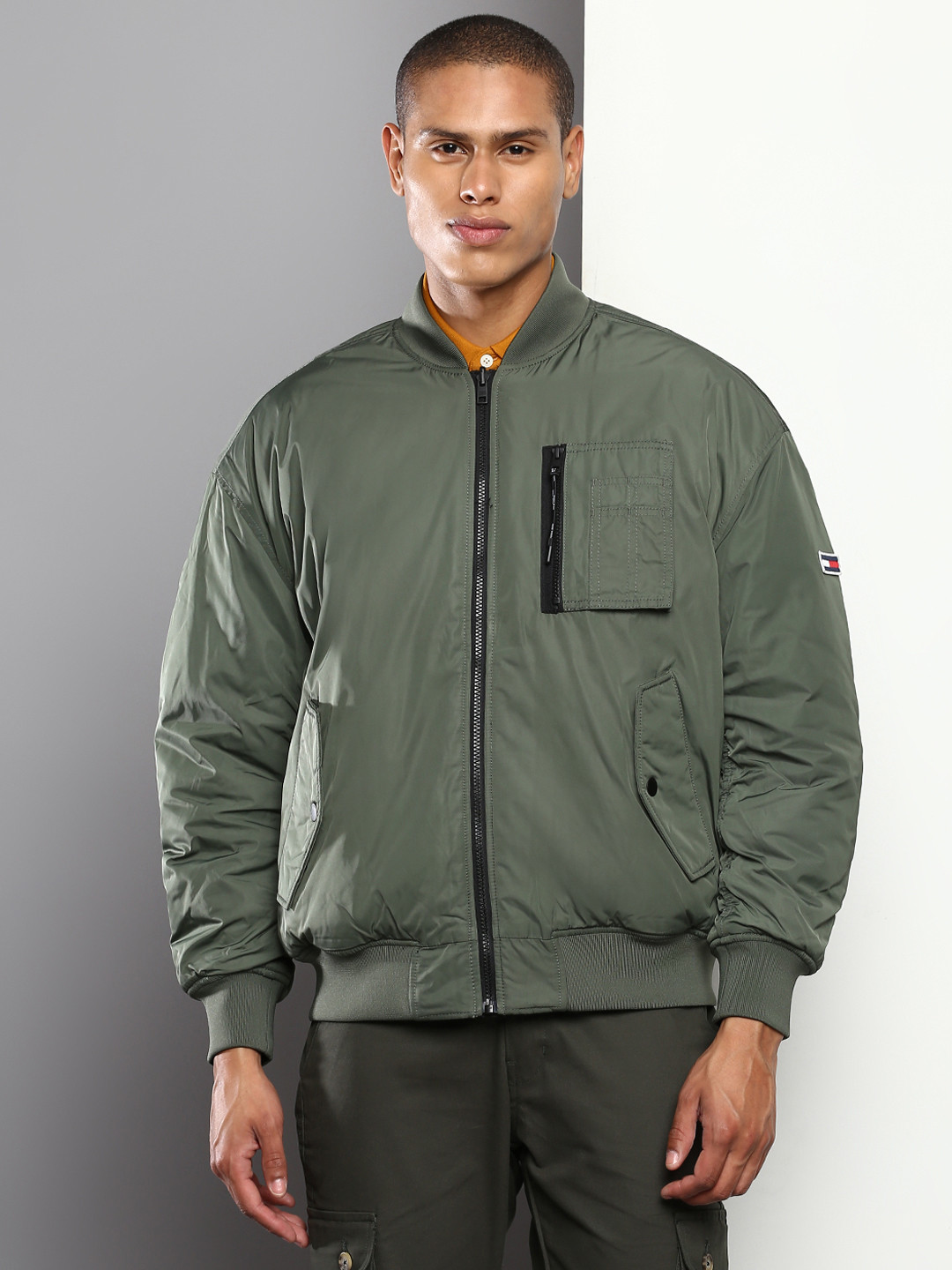 Tommy Hilfiger Men Bomber with Patchwork Jacket