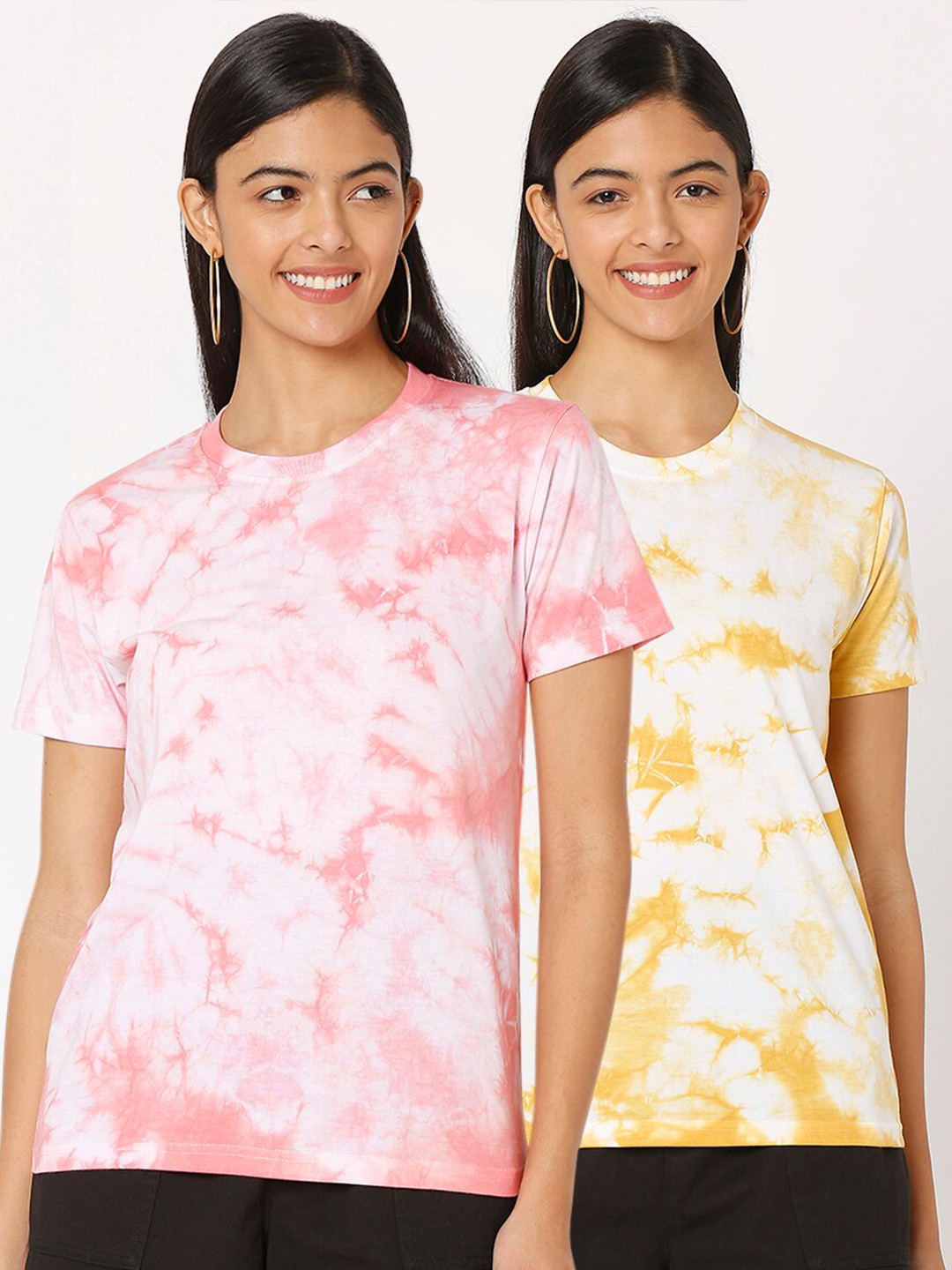 Smarty Pants Pack of 2 Tie & Dye Round Neck Lounge T-shirts