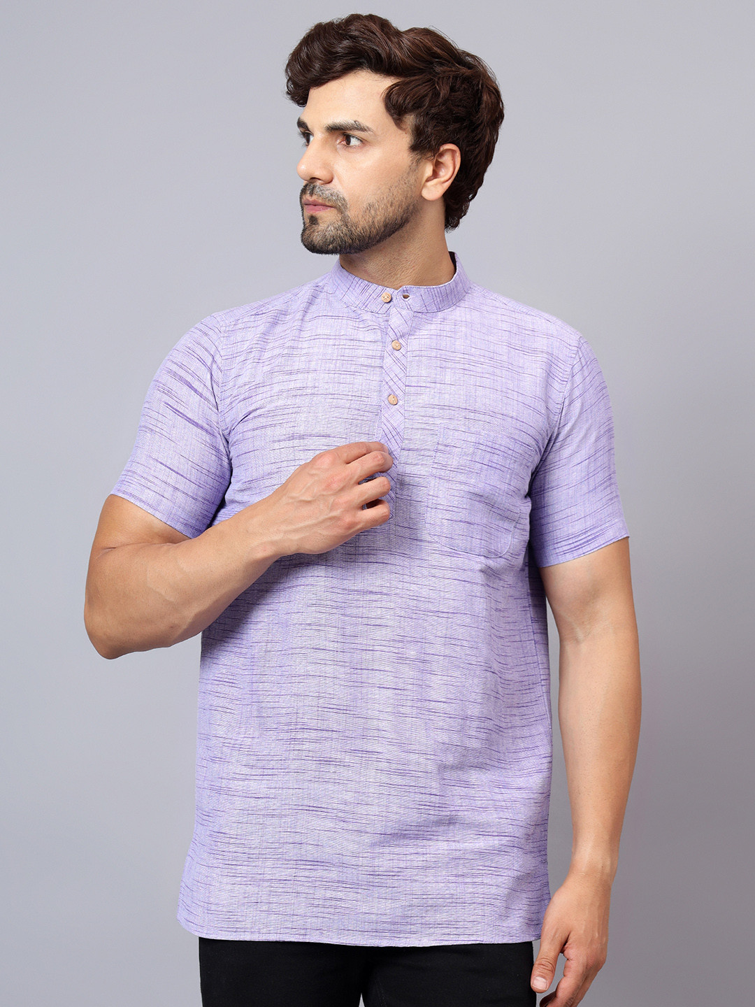 Latest Chikan Garments Men Purple Kurta