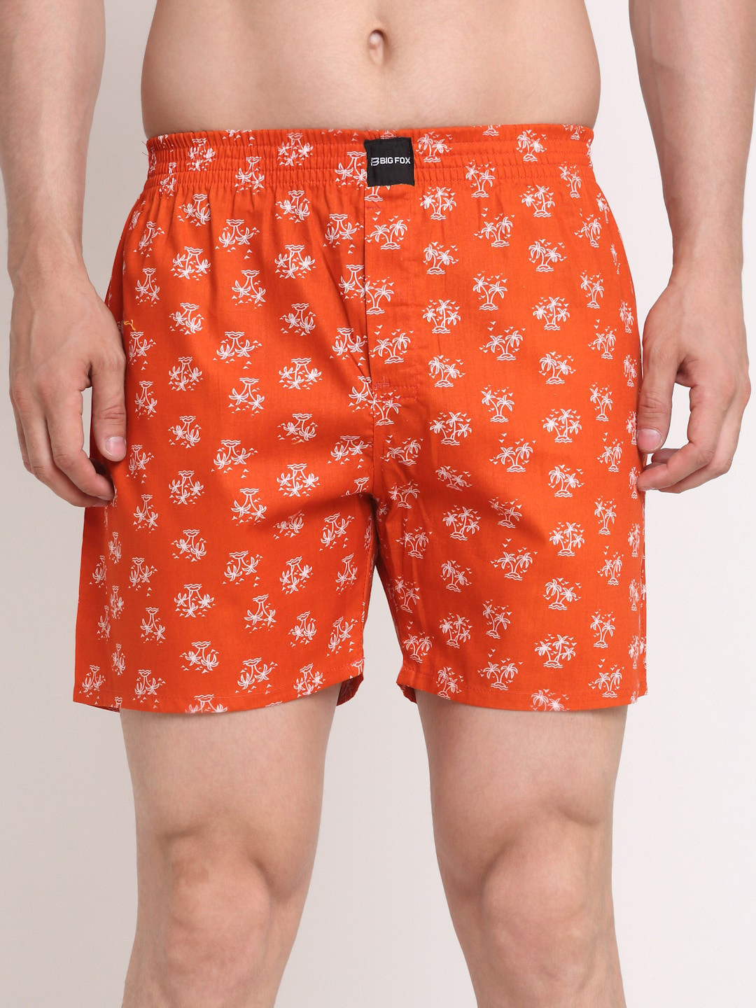 Big Fox Men Orange & White Printed Boxers BX_034_Orange_XXL