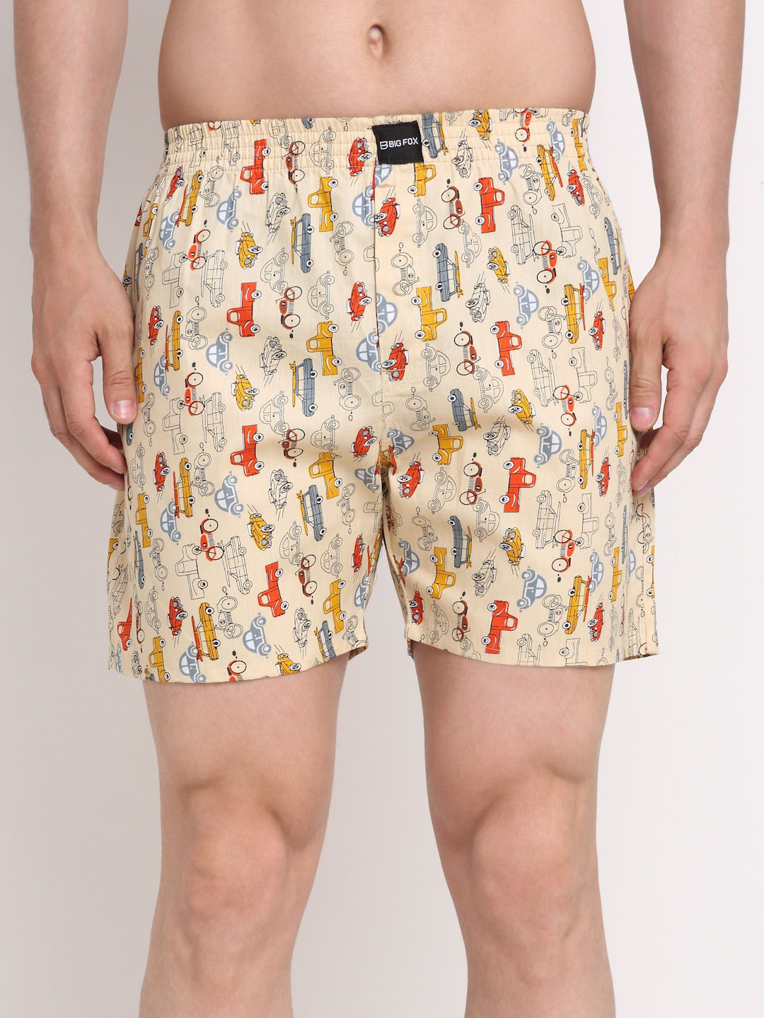 Big Fox Men Beige Printed Boxers BX_019_BEIGE_S