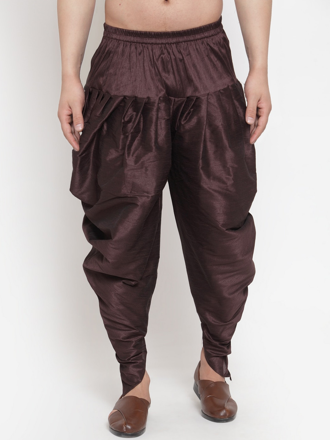 Kaifoo Men Brown Solid Dhoti Pants