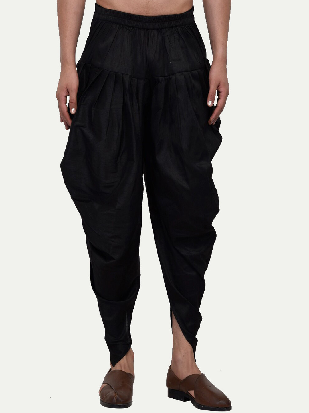 Kaifoo Men Black Regular-fit Solid Dhotis