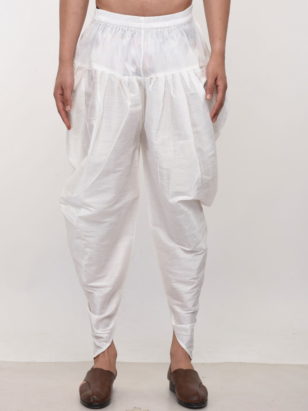 Kaifoo Men White Solid Dhoti Pant