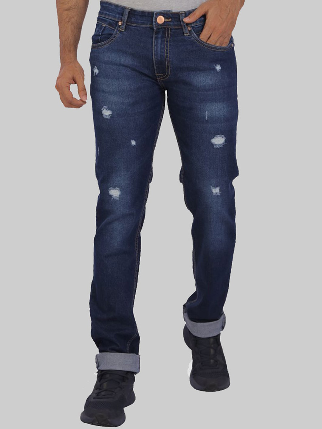 ROCKING SWAMY Men Blue Slim Fit Light Fade Stretchable Jeans