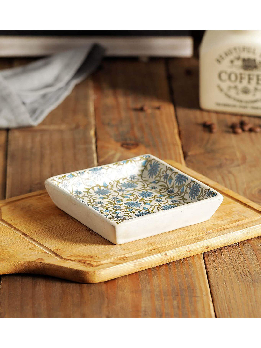 MIAH Decor Set of 2 Blue Printed Decal Platter