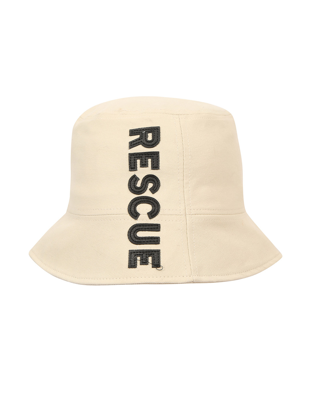 FabSeasons Cream Solid Pure Cotton Bucket Hat