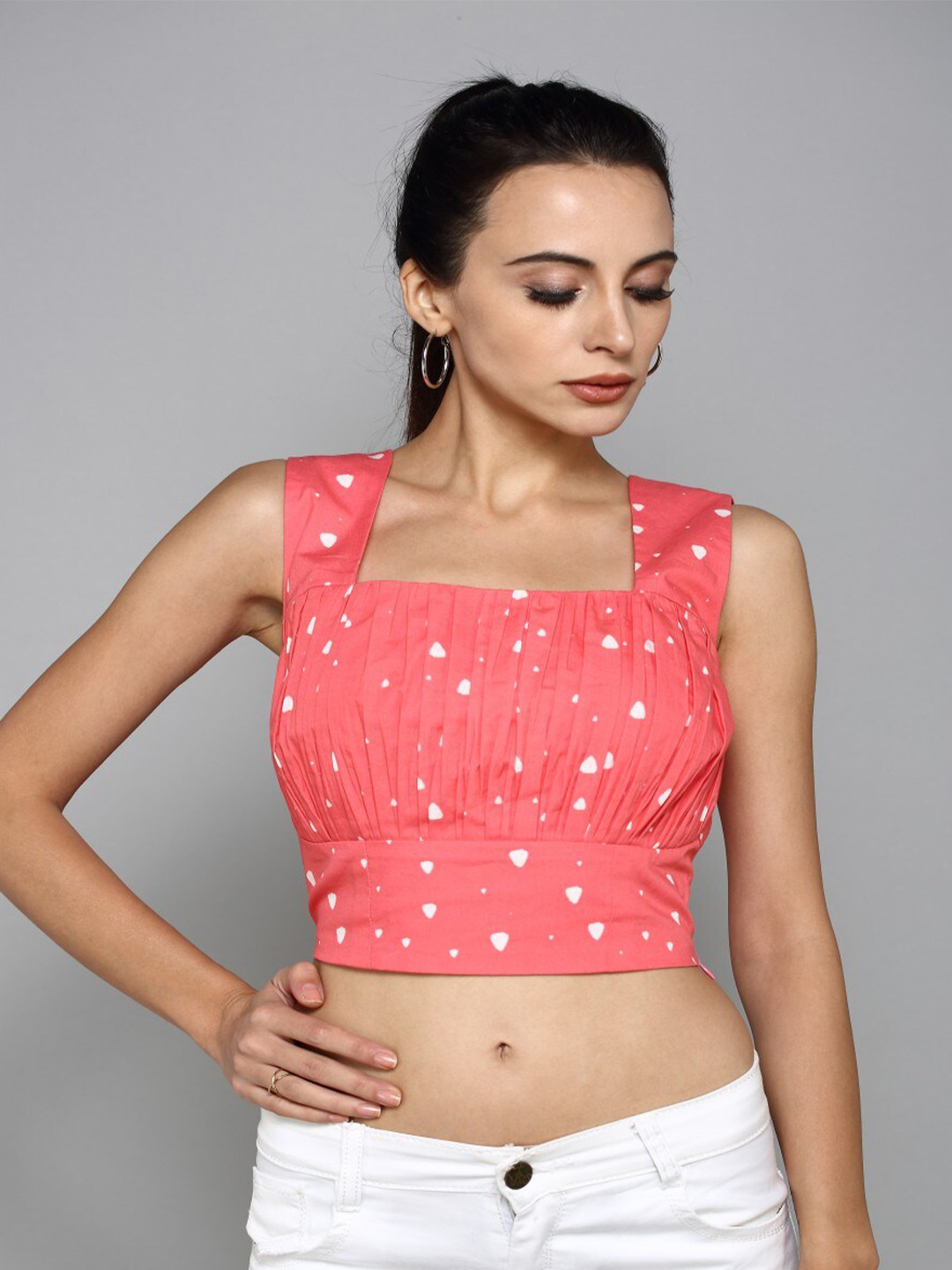 aturabi Pink Print Bralette Crop Top