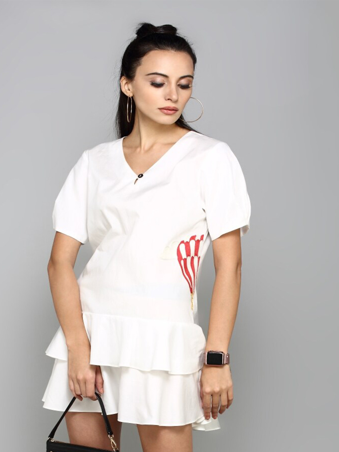 aturabi White A-Line Mini Dress