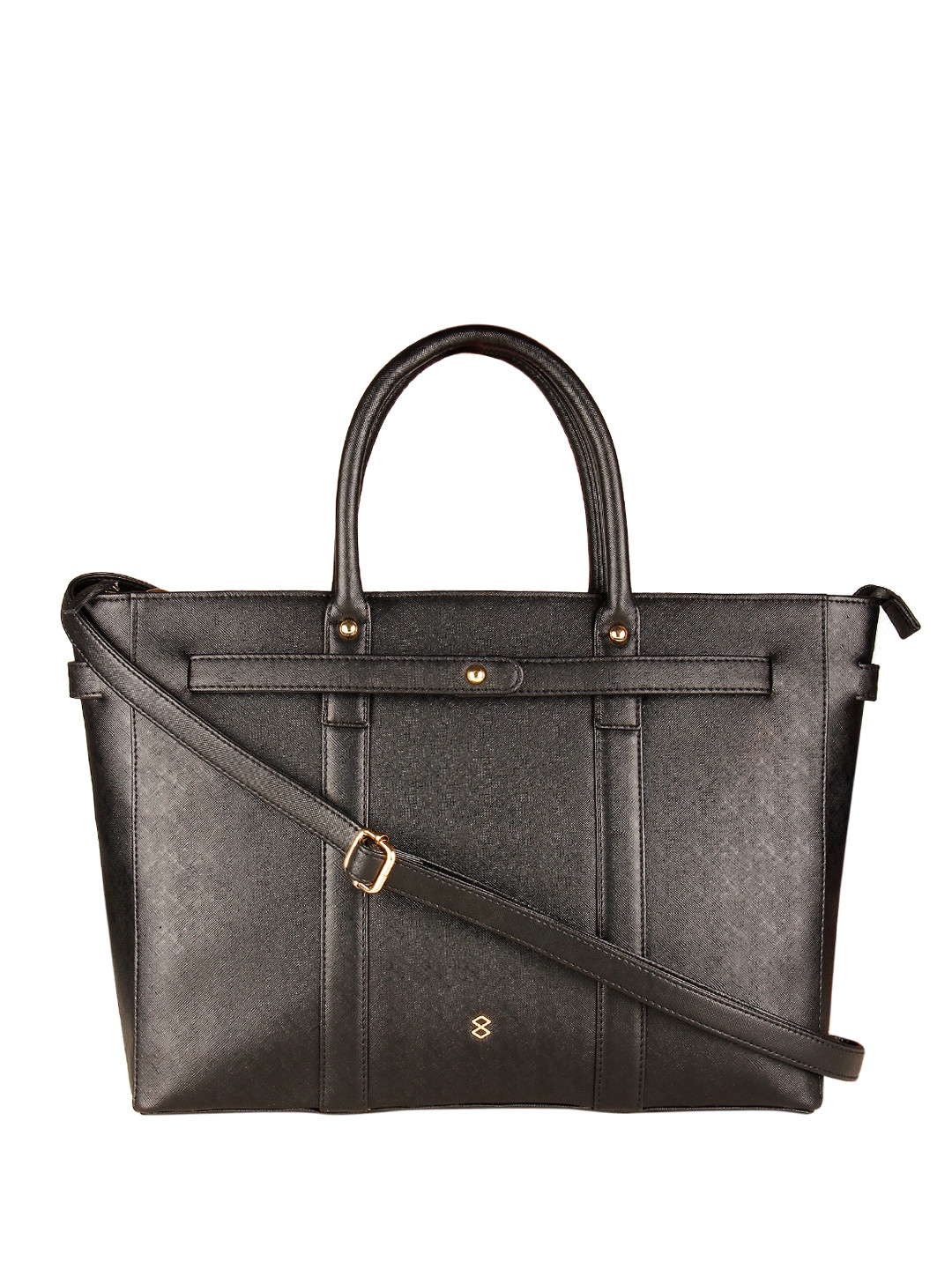 HORRA Women Black PU Soild Laptop Bag