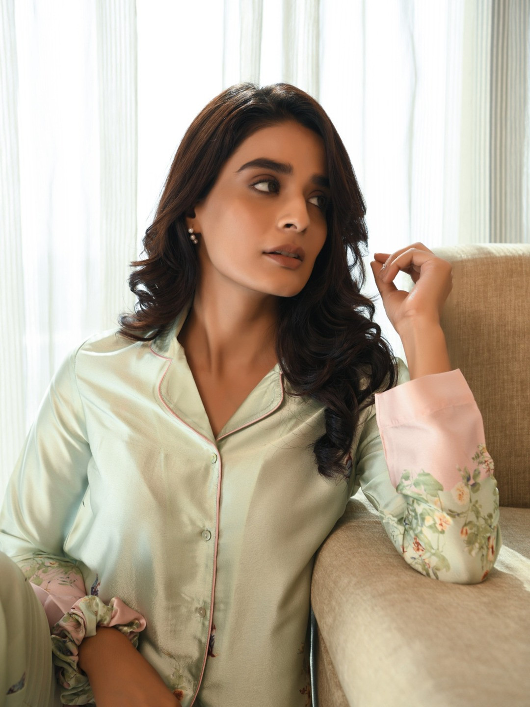 DUSK ATTIRE Women Green & Pink Printed Night suit D-BUTG-PJ-GR-XS-Green