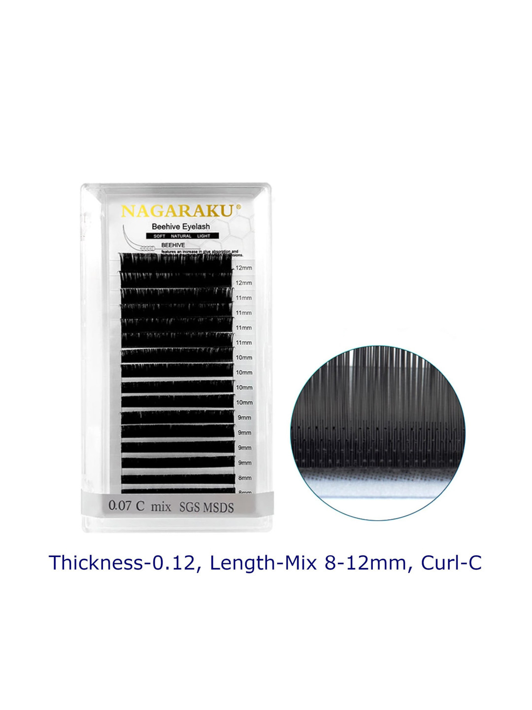NAGARAKU Laser Beehive Longer Lasting Individual Eyelash Extension - Curl C