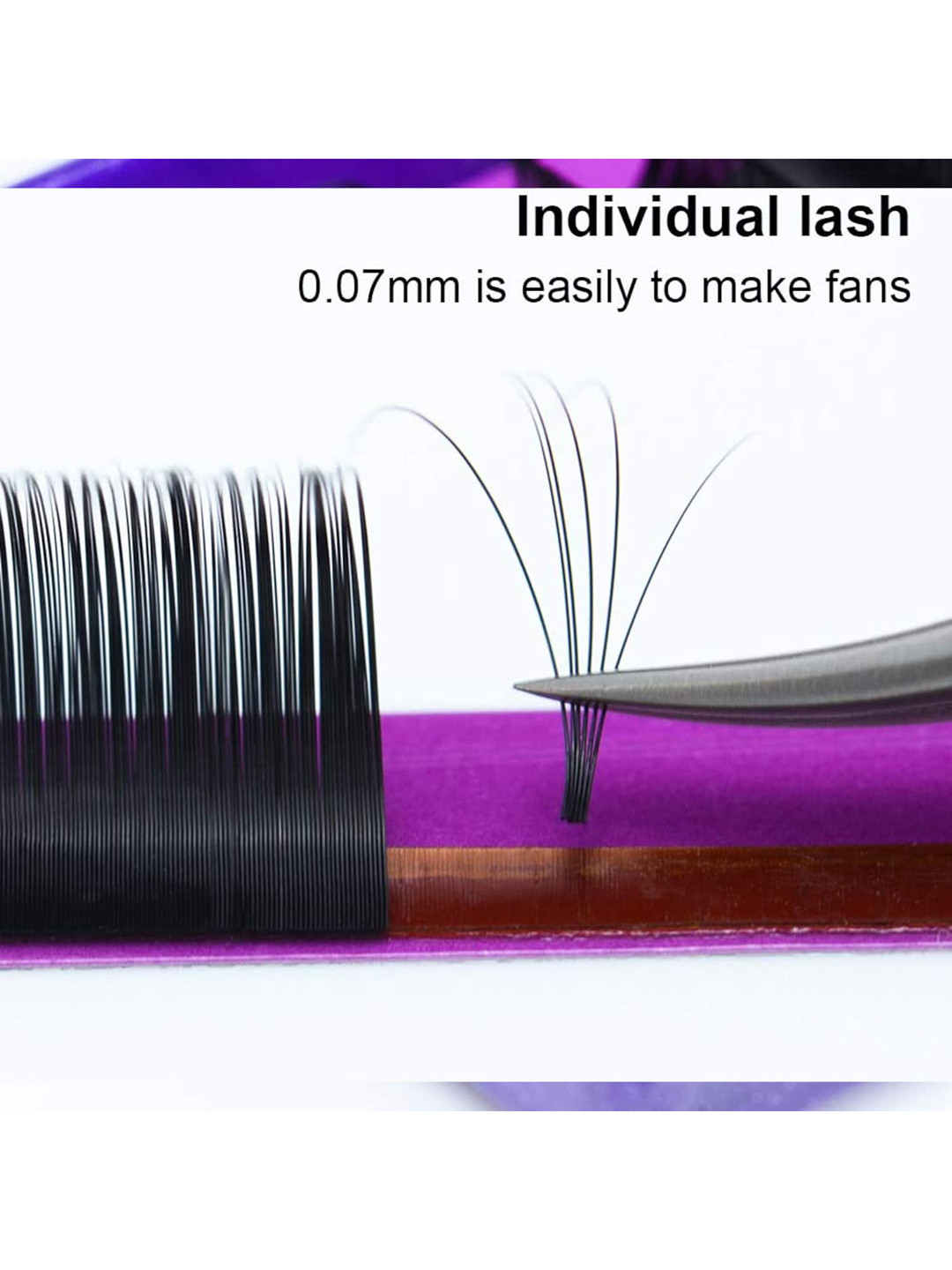 NAGARAKU Black 12 Rows Volume Premium Camellia Eyelash Extensions - Curl B - 0.07/8-10-12