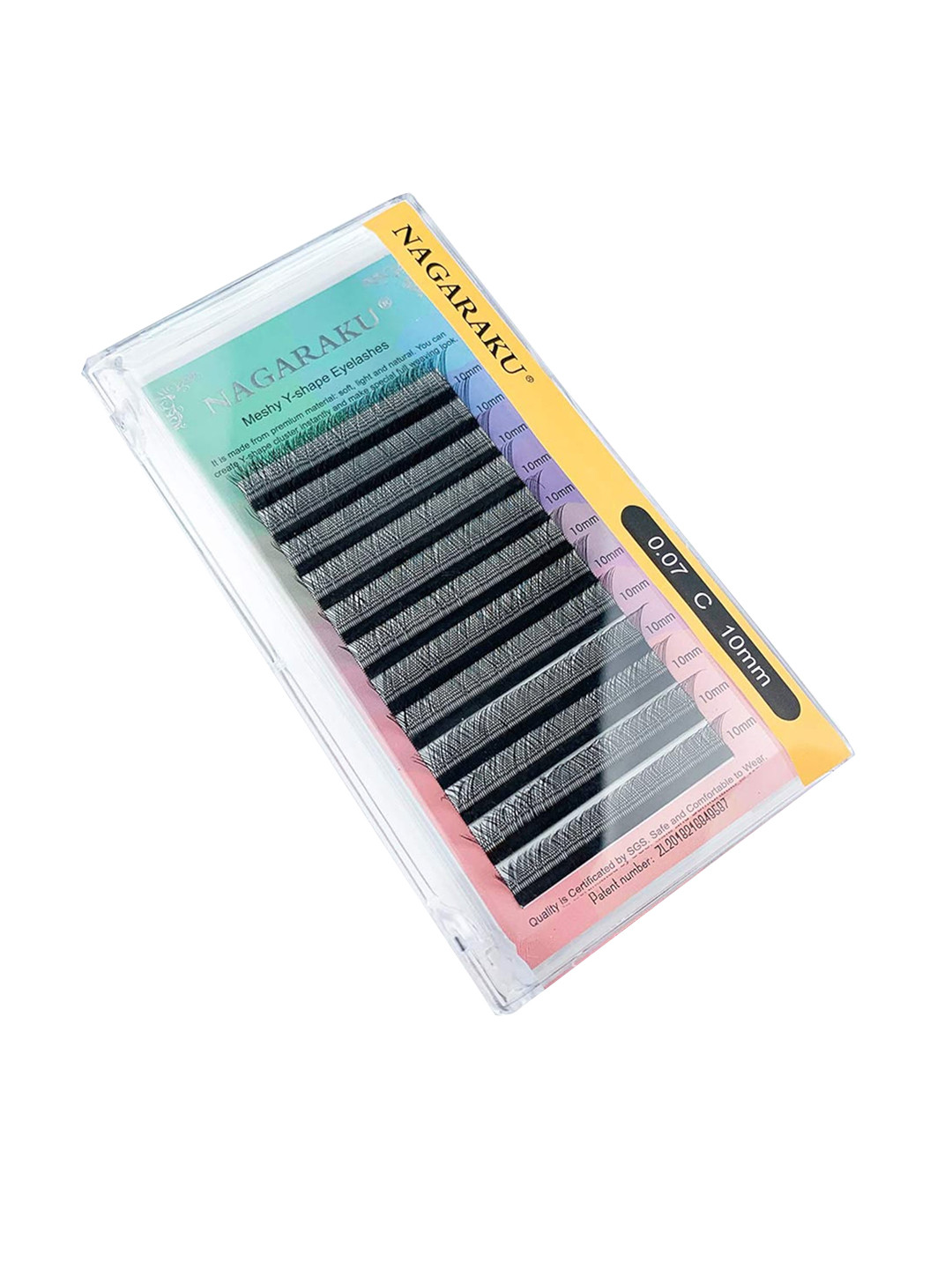 NAGARAKU Black 12 Rows YY Hand Woven Premium Mesh Net Cross Eyelashes - Curl C - 0.05/8-12