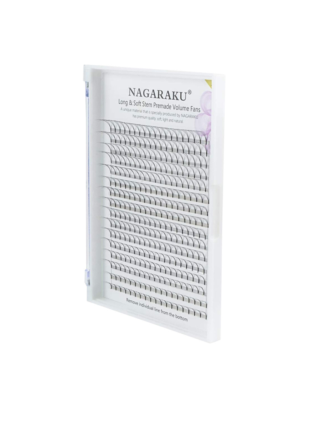 NAGARAKU Black Sharp Narrow Stem Premade Fans 16 Rows 5D Eyelashes Curl C- 0.07/9-14