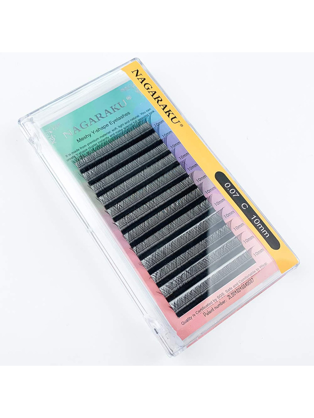 NAGARAKU Black Meshy Y Shape Hand Woven 12 Rows Premium Eyelash Extensions Curl C- 0.07/10