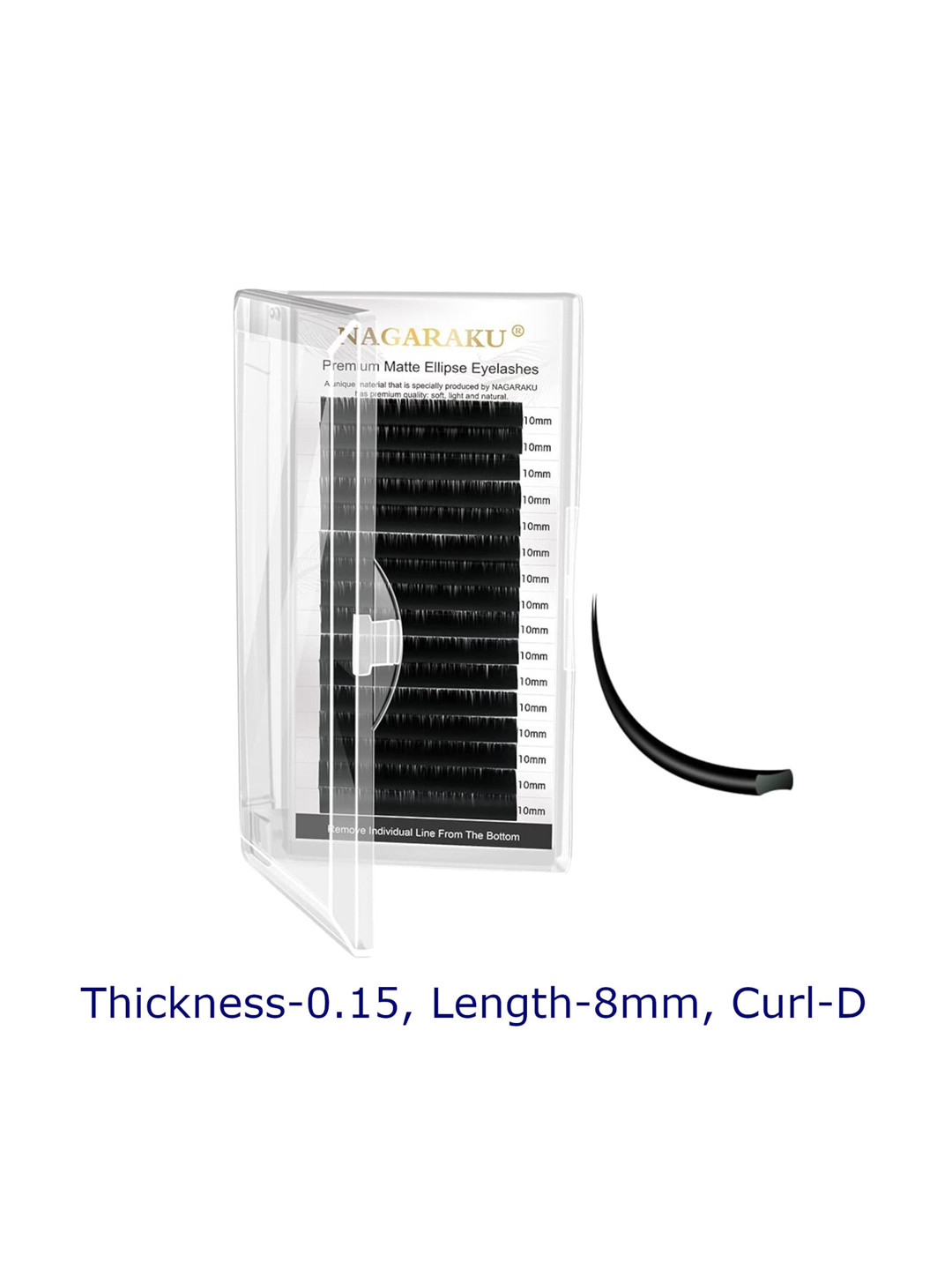 NAGARAKU Women Black Matte Flat Ellipse False Eyelashes