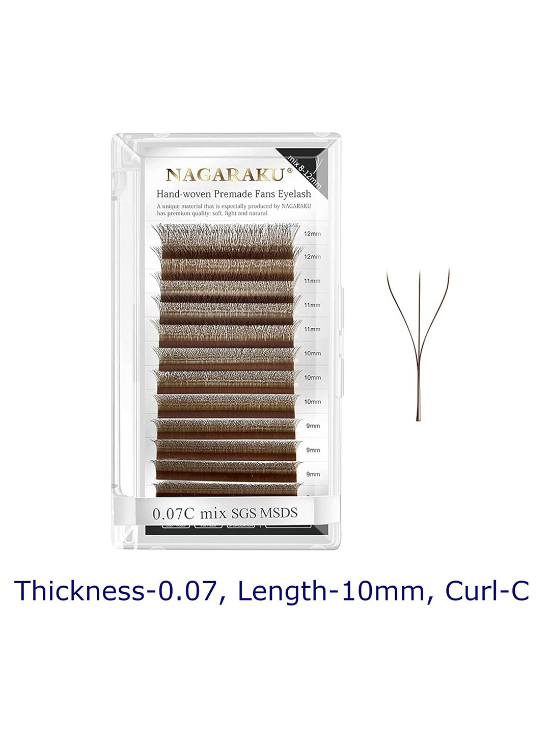 NAGARAKU Women Brown Flower W Shape Bloom 3D Premade Eyelashes