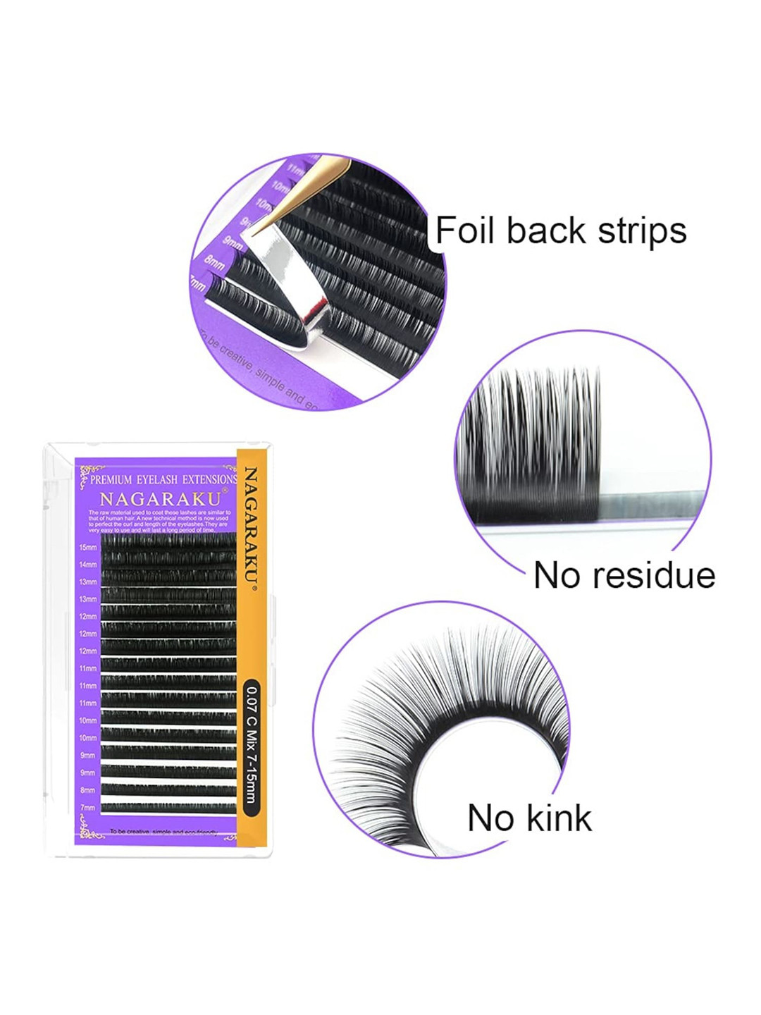 NAGARAKU Women Black Premium Classic Matte Synthetic  False Eyelashes