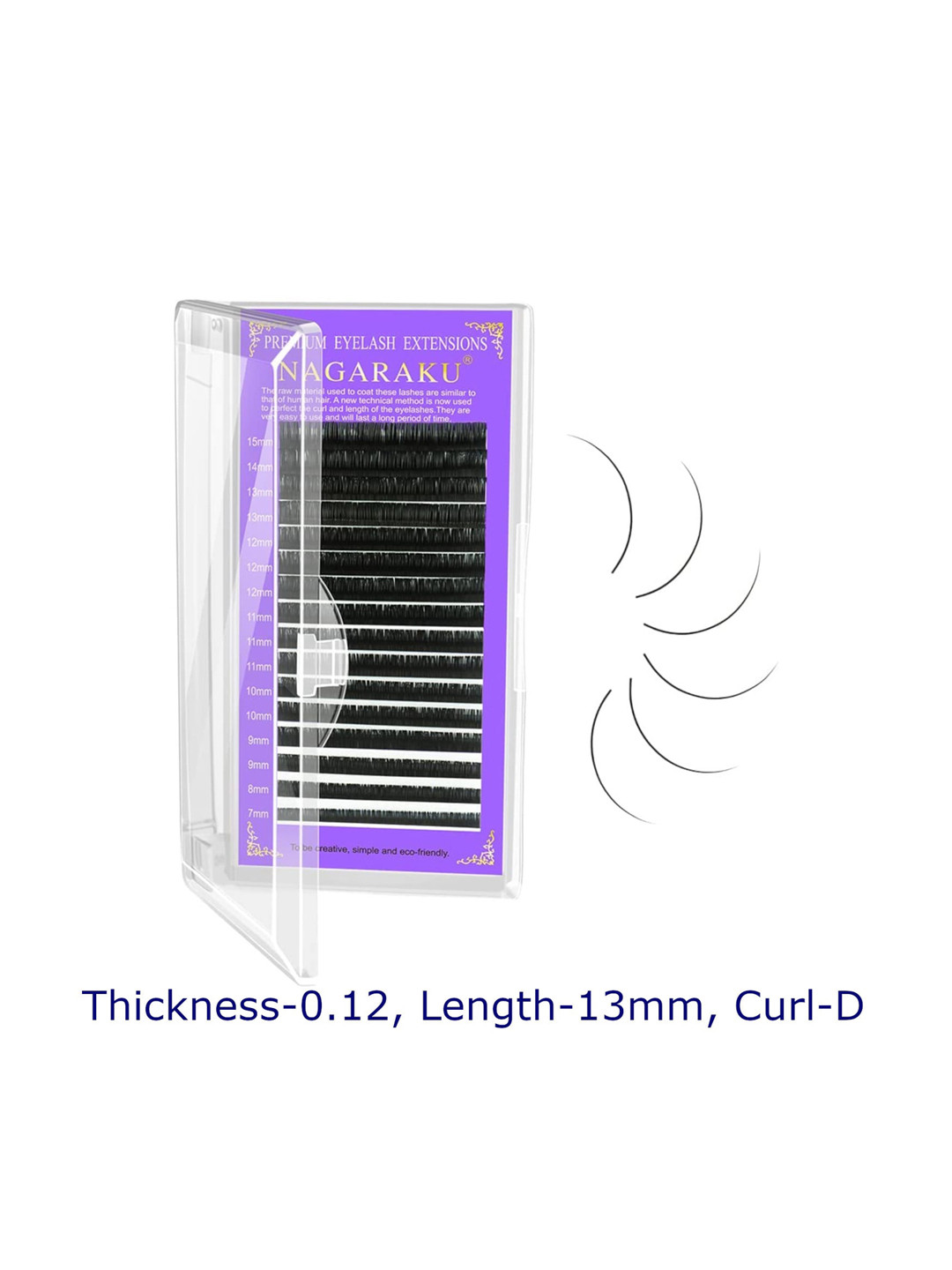 NAGARAKU Women Black Individual Premium Classic Matte Synthetic 16 Rows D Curl Eye Lashes