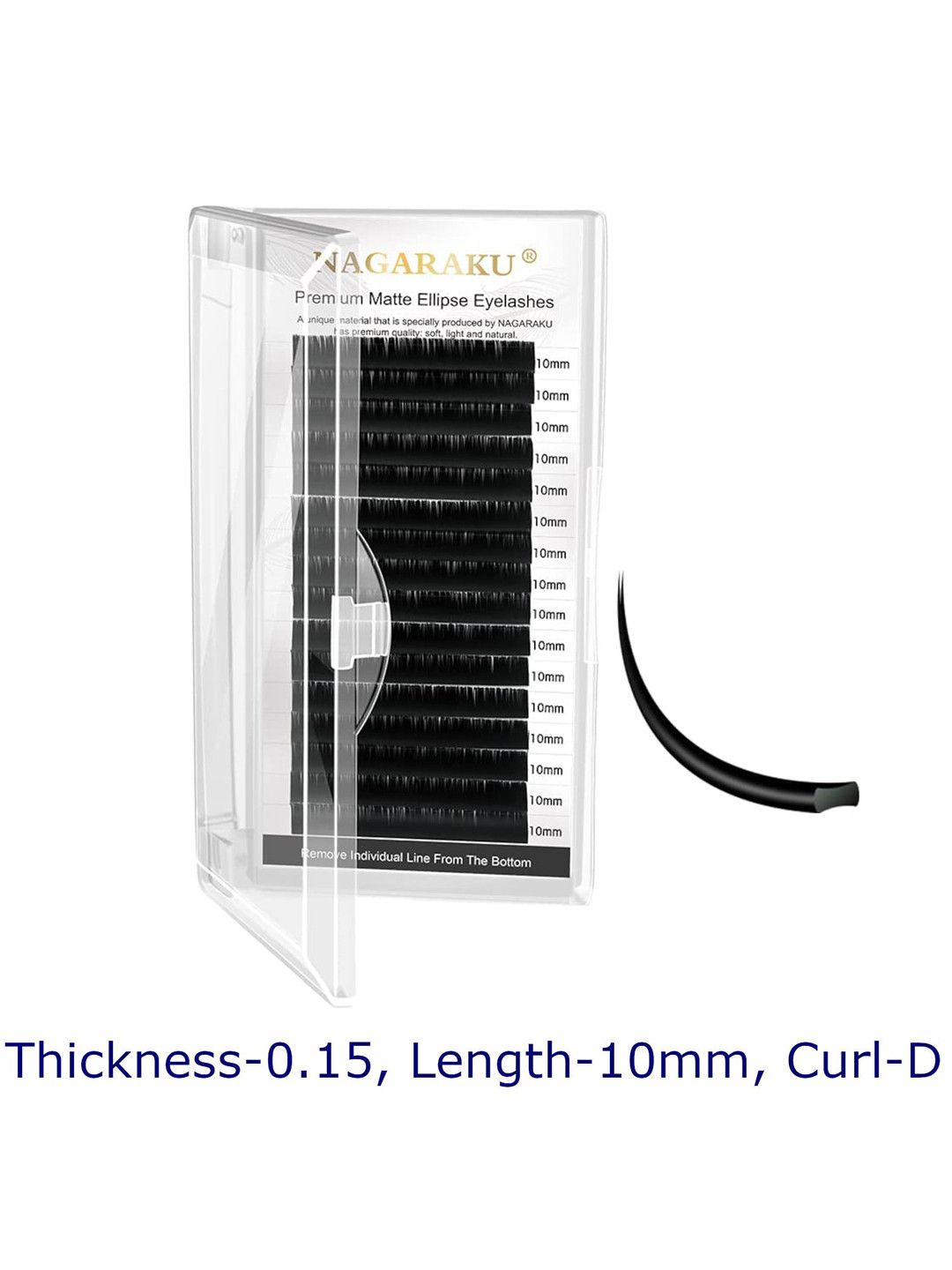 NAGARAKU Matte Flat Ellipse Eyelashes Maquiagem Split Tips Ellipse Shaped Lashes Curl-D