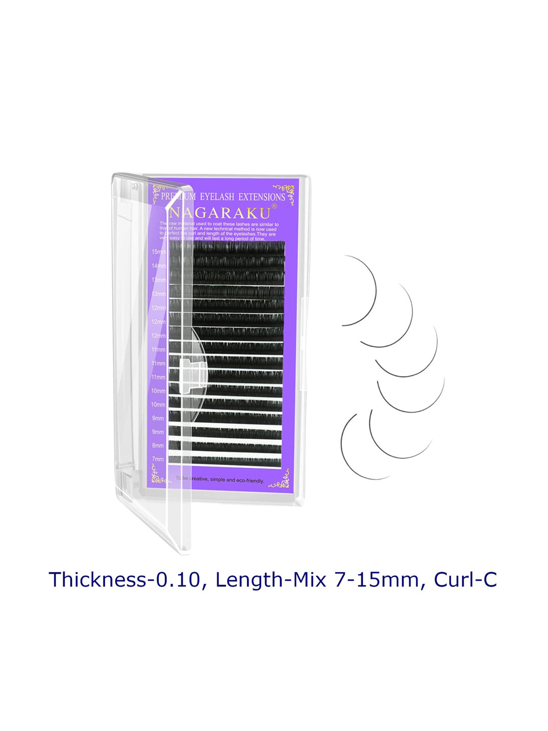 NAGARAKU Black Individual Eyelash Manual Fans-Making 16 Rows Eyelashes - Curl C- 0.10/7-15