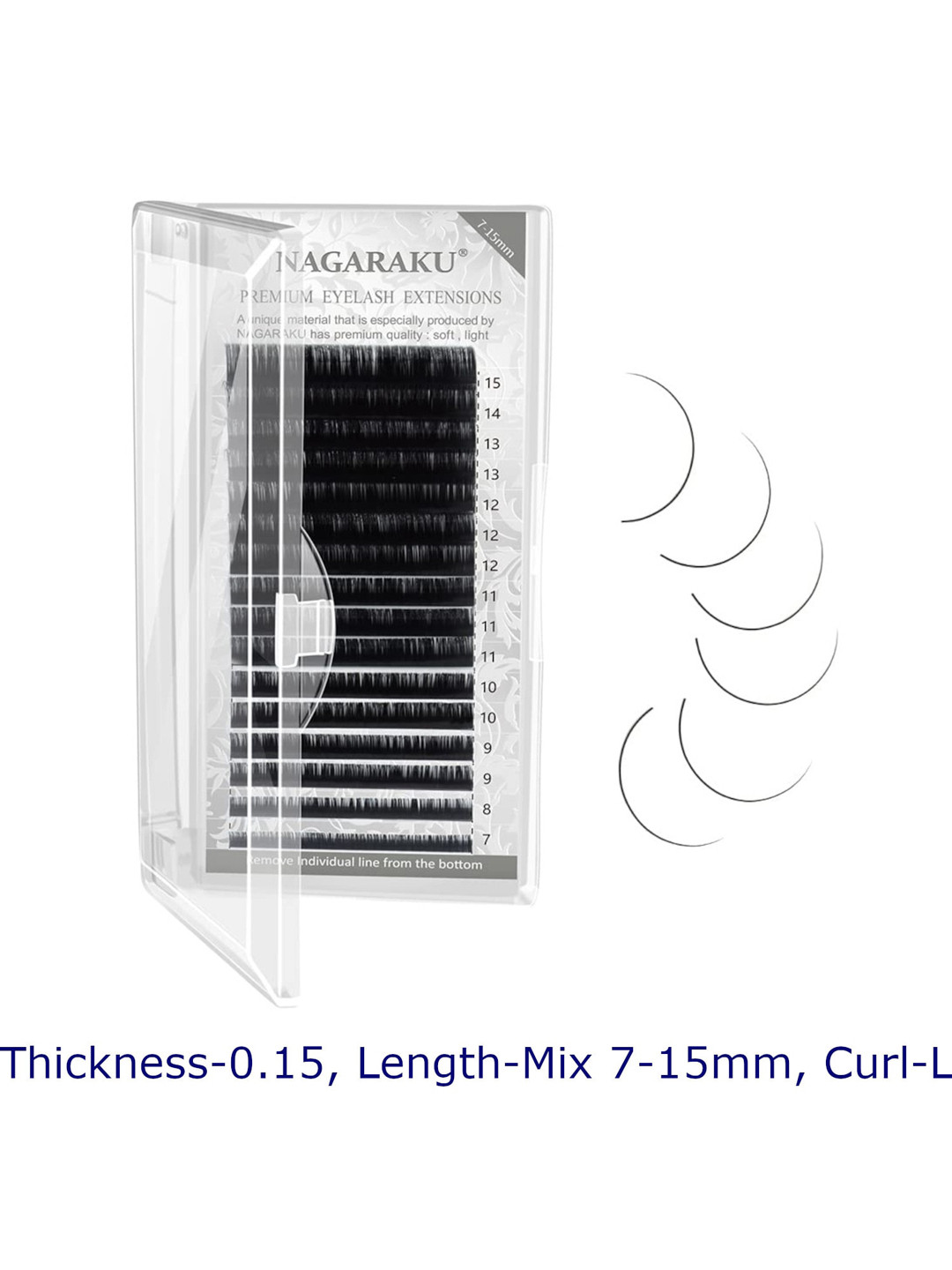 NAGARAKU Women Black Matte 16 Rows Synthetic Curl Eyelashes