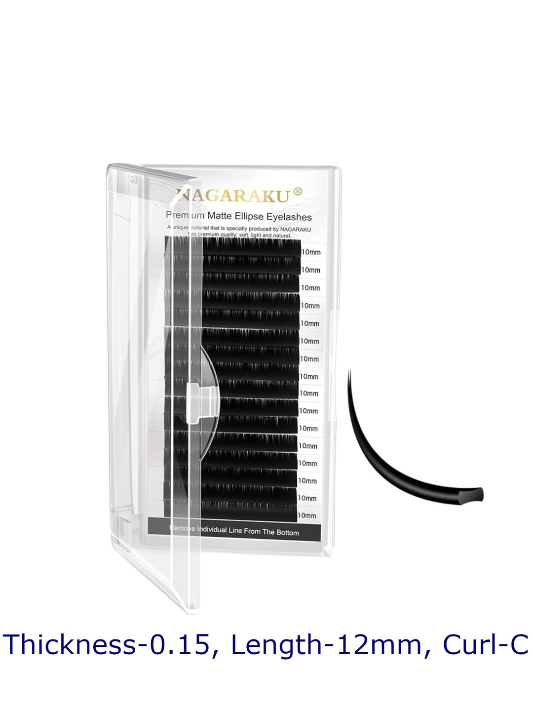 NAGARAKU Women Black Matte Flat Ellipse Eyelashes
