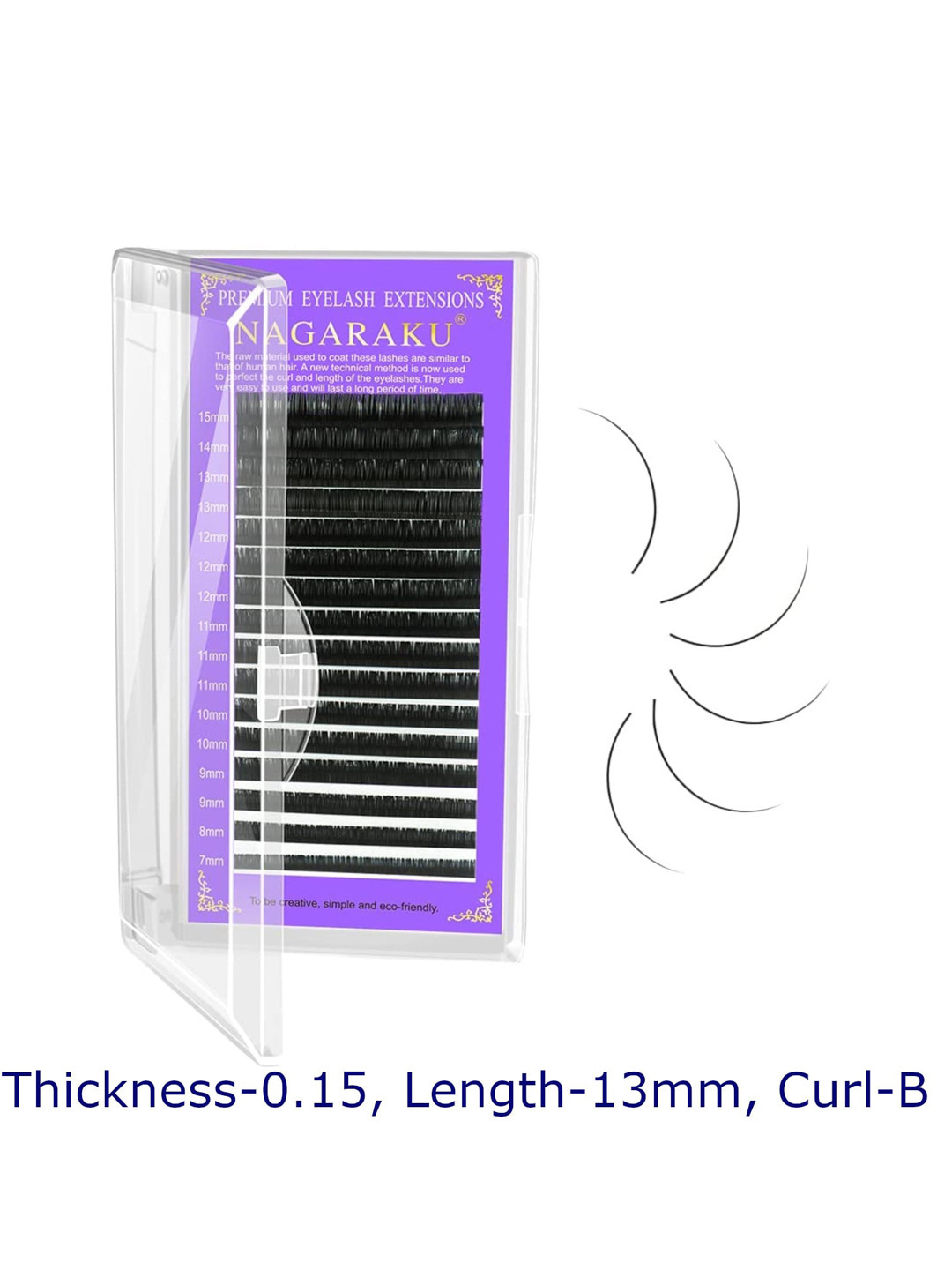 NAGARAKU Black Individual Eyelash Manual Fans-Making 16 Rows Eyelashes - Curl B- 0.15/13
