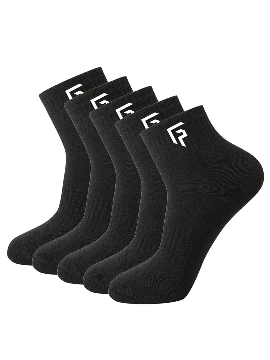 FOOTPRINT 5 Pairs Unisex Anti Odour Organic Cotton Ankle-Length Terry Sports Bamboo Socks