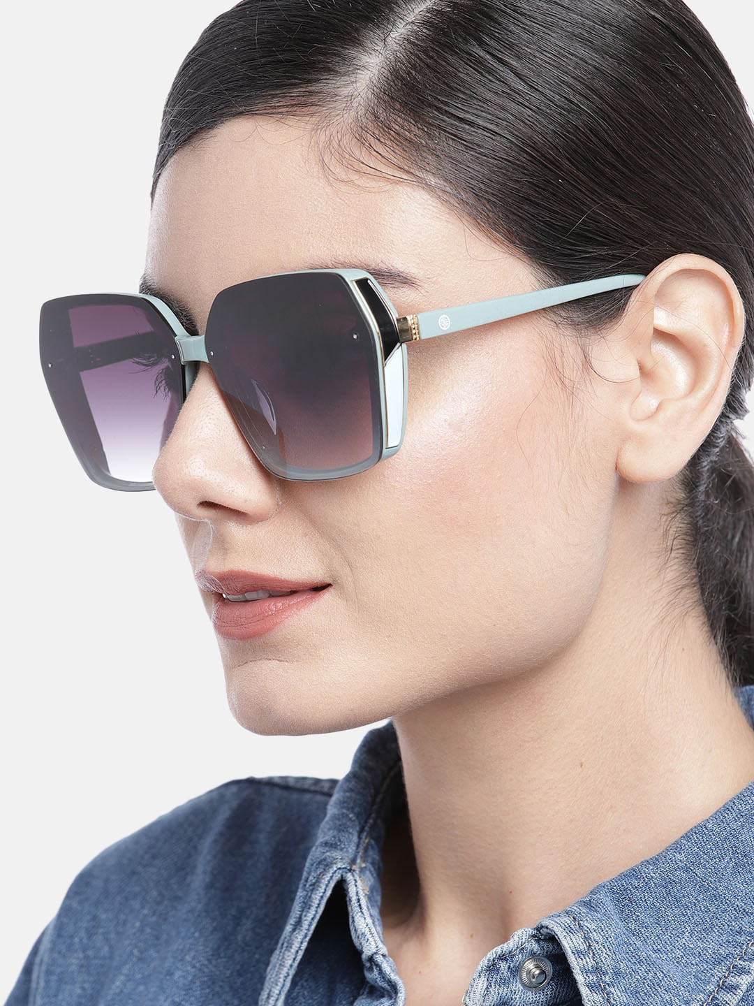 Carlton London Women Purple Lens & Grey Oversized Sunglasses UV Protected Lens CLSW077