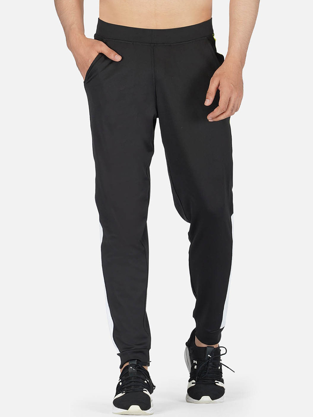 IMPERATIVE Men Regular Fit Black Solid Rapid Dry Track Pants